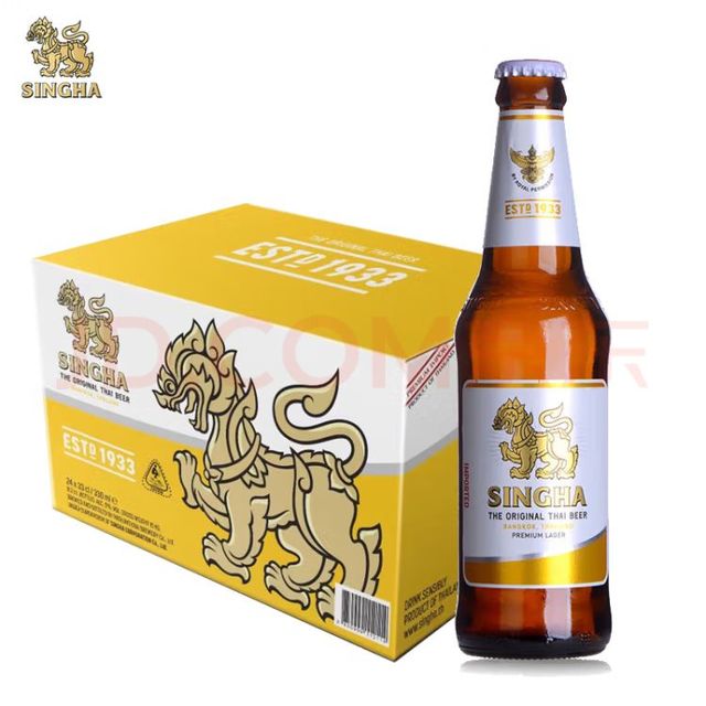 SINGHA 胜狮 大麦淡色拉格精酿啤酒 330ml*24瓶 泰国进口