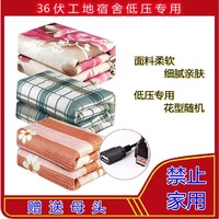 帕多万低压电热毯usb插头36V伏USB工地宿舍电褥子36v电压不漏电 36伏USB普通面料 单人宽07米长15米