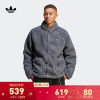 adidas阿迪达斯三叶草男装冬季加绒加厚运动夹克外套IJ0716 深灰 AL