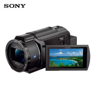 SONY 索尼 FDR-AX45A 4K高清数码摄像机 直播家用录像机（含256G卡+备电+包+卡色金环UV+麦克风+三脚架）