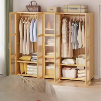 摩高空间实木衣柜卧室家具储物现代中式大衣柜组合衣橱加厚款12
