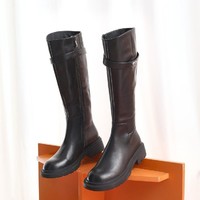 ST&SAT; 星期六 冬季英伦风长筒时装靴女牛皮骑士靴高筒女靴子
