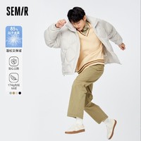 Semir 森马 羽绒服男冬季新款oversize时尚字母印花舒适保暖立领上衣