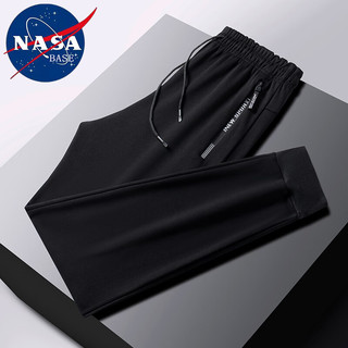 NASA BASE官方潮牌加绒加厚保暖中年休闲运动裤子男 2293黑色束脚（常规款）