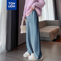 唐狮 TONLION女雾面垂感休闲长裤WP 灰蓝 M