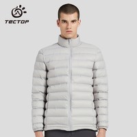 TECTOP 探拓 羽绒服   户外保暖轻薄款白鸭绒休闲防风羽绒外套 男款冰河灰 2XL