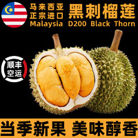 恰货郎马来西亚黑刺榴莲D200冰激凌液氮冷冻榴莲 黑刺榴莲D200 一个榴莲 2.8-3.5斤（保5房） 1.3kg