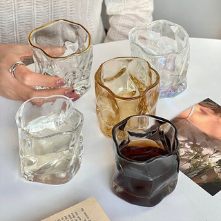 皇家洛克（ROYALLOCKE）玻璃水杯家用INS风水杯加厚威士忌酒杯茶杯果汁牛奶咖啡杯 透明色小号 透明一只(货) 101-200mL