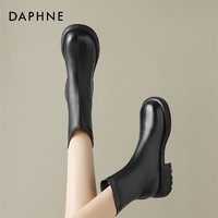 DAPHNE 达芙妮 chic法式短靴女2023年新款秋季厚底马丁靴轻便软底瘦瘦靴子