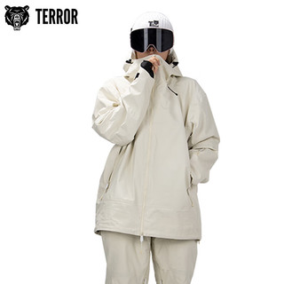 TERROR2023滑雪服户外单板滑雪防风保暖宽松雪服雪裤 拉链雪服白色 M