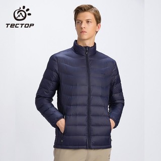 TECTOP 探拓 轻薄羽绒服外套白鸭绒男款藏青 XL