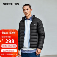 SKECHERS 斯凯奇 冬男子环保科技轻盈梭织羽绒外套立领休闲舒适保暖羽绒服P322M045