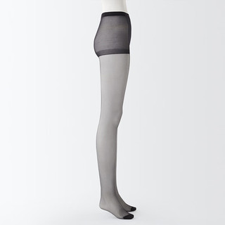 无印良品 MUJI 女式 柔软型 17D 长筒袜 丝袜 袜子 女袜 DGC06A2A 黑色 黑色 S-M