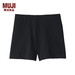 无印良品（MUJI）女式 弹力 天竺织 收腿裤 打底裤防走光 DGB07A3A 黑色 XS（145-150/80-85）