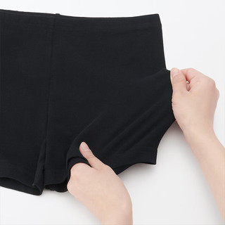 无印良品（MUJI）女式 弹力 天竺织 收腿裤 打底裤防走光 DGB07A3A 黑色 XS（145-150/80-85）