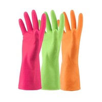雅高 橡胶手套3双装 家务清洁厨房耐用洗碗手套防水洗衣服手套薄
