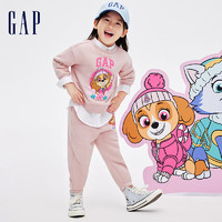 Gap【汪汪队联名】女幼童冬季2023运动裤847107儿童装束脚裤 粉色 110cm(4-5岁)亚洲尺码