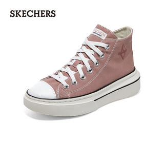 斯凯奇（SKECHERS）女鞋经典百搭厚底高帮帆布鞋休闲运动185063 玫瑰红色/ROS 38.5 