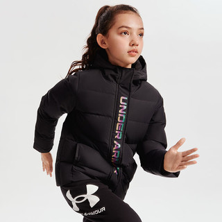 安德玛（Under Armour）（UnderArmour）童装秋冬儿童羽绒服运动舒适短款女男 黑色 110cm