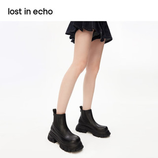 lost in echo【赵丽颖同款】冬AW系列碎石底切尔西短靴 棕色擦色 36