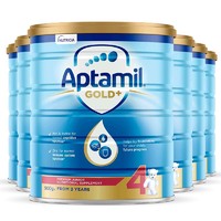 Aptamil 爱他美 澳洲进口 金装版 4段 婴幼儿配方奶粉(2岁以上) 900g*6罐装