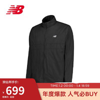 NEW BALANCE 24年男款经典简约运动跑步服梭织外套MJ41276 BK XL 