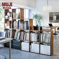 无印良品（MUJI） 组合式木架套装/5层×2列/WN 黑胡桃风格 棕色 长82*宽28.5*高200cm