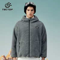 TECTOP 探拓 抓绒衣 情侣保暖防风休闲外套抓绒上衣 中灰男款 XL