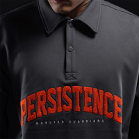 Monster Guardians运动卫衣男 宽松版型秋冬加绒复古潮流POLO领连帽卫衣 陨石灰卫衣 XL