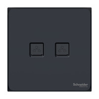 施耐德电气 开关插座 双联六类信息插座电脑插座 皓呈系列 雅致黑色