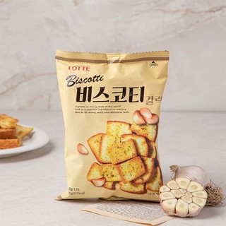 LOTTE 乐天 韩国进口零食乐天蒜香烤面包片70g酥性饼干烤馍片非油炸膨化食品