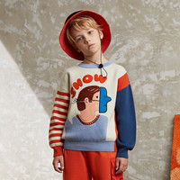 马骑顿（MQD）【设计师系列】MQD童装男童针织衫春秋装儿童韩版洋气毛衣潮 象牙白 110cm