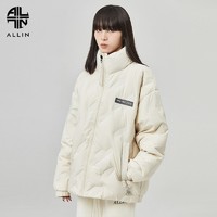 ALLIN 白鸭绒羽绒服男生冬季加厚保暖立领防寒面包服潮牌外套