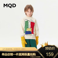 MQD 马骑顿 童装拜年服男大童23冬涂鸦时尚半高领针织衫