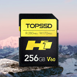 天硕（TOPSSD）高品质SD卡_H1专业影像存储卡，UHS-II双芯高速存储V60_256GB