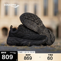 Saucony索康尼男女运动休闲鞋CYBER WEB皮面保暖厚底缓震舒适黑40.5