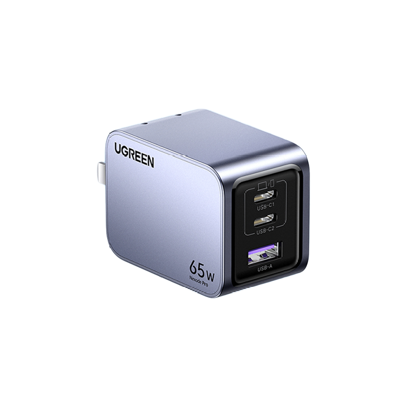 UGREEN 绿联 X755 氮化镓Pro 手机充电器 USB-A/双Type-C 65W 黑色