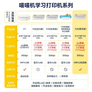 PAPERANG 喵喵机 F2S 热敏打印机 标准版 单机+折叠纸5盒+卷纸6卷