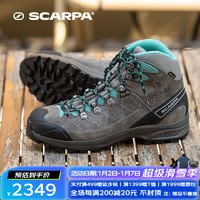 SCARPA 思卡帕 意大利户外防滑徒步鞋冈仁波齐穿越版trek女款GTX防水透气登山鞋 钛灰拼蓝