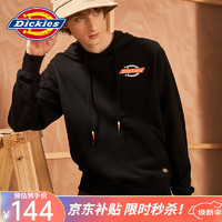 Dickies 帝客 卫衣男  百搭款连帽抽绳长袖 男式春秋套头上衣 9470 黑色