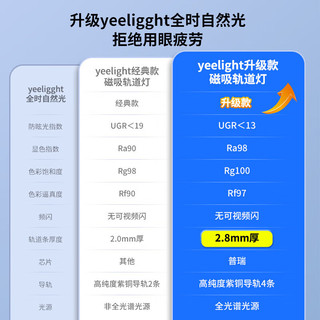 Yeelight智能无主灯磁吸轨道灯嵌入式无边框射灯线条灯客厅卧室过道 6W 无极调色 -智能格栅灯6头 自然光（3300K-5000K）