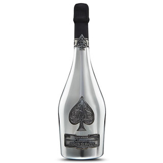 黑桃A（Armand de Brignac）法国香槟产区起泡酒黄金极干型香槟钢琴烤漆礼盒装 圣诞节 白金版香槟750ml 750mL 12.5%vol