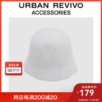 URBAN REVIVO冬女士时髦慵懒氛围百搭渔夫帽UAWA30240 米白 F