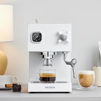 PETRUS 柏翠 双锅炉意式咖啡机 家用全半自动小型一体奶泡美式 PE3888