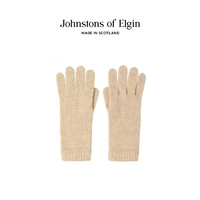 JOHNSTONS OF ELGIN【经典系列】纯羊绒长手套女秋冬季针织五指手套 燕麦色