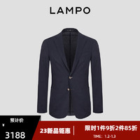 蓝豹(LAMPO)春夏商务休闲单西男士深蓝素面轻商务透气休闲西服 深蓝素面 48