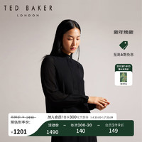 Ted Baker 冬女士黑色宽松立领半开开襟长袖衬衫273330 黑色 0