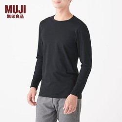 MUJI 無印良品 无印良品 男式 使用了棉的冬季内衣圆领 打底衫