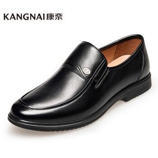 KANGNAI 康奈 男士圆头套脚轻质舒适纯色商务休闲单鞋 黑色41 1167724-51
