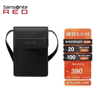 Samsonite 新秀丽 斜挎包男士商务单肩包时尚胸包多功能手机包QK1*09003黑色